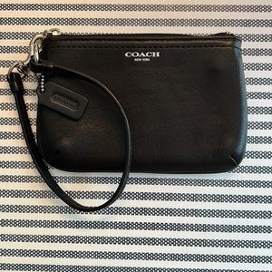 Black Leather Coach Wristlet